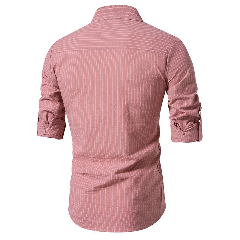 New Spring Men's Fashion Printed Long Sleeve Shirt Casual Versatile Daily Wear Top