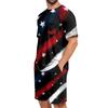 Men's Two Piece Sleepwear Set Short Sleeve Top and Shorts Lightweight Comfortable Soft Fabric Lounge Pajama Set for Summer Homewear