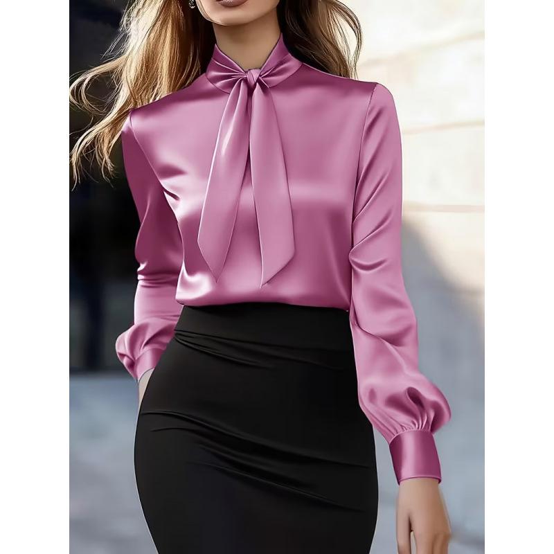 Hot New Autumn Satin Long-sleeved Shirt for Women