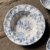 Blue Flower French Style Ceramic Plates New Household 8~8.5 Inch Underglaze Color Tableware Round High Aesthetic Beef Steak Dish