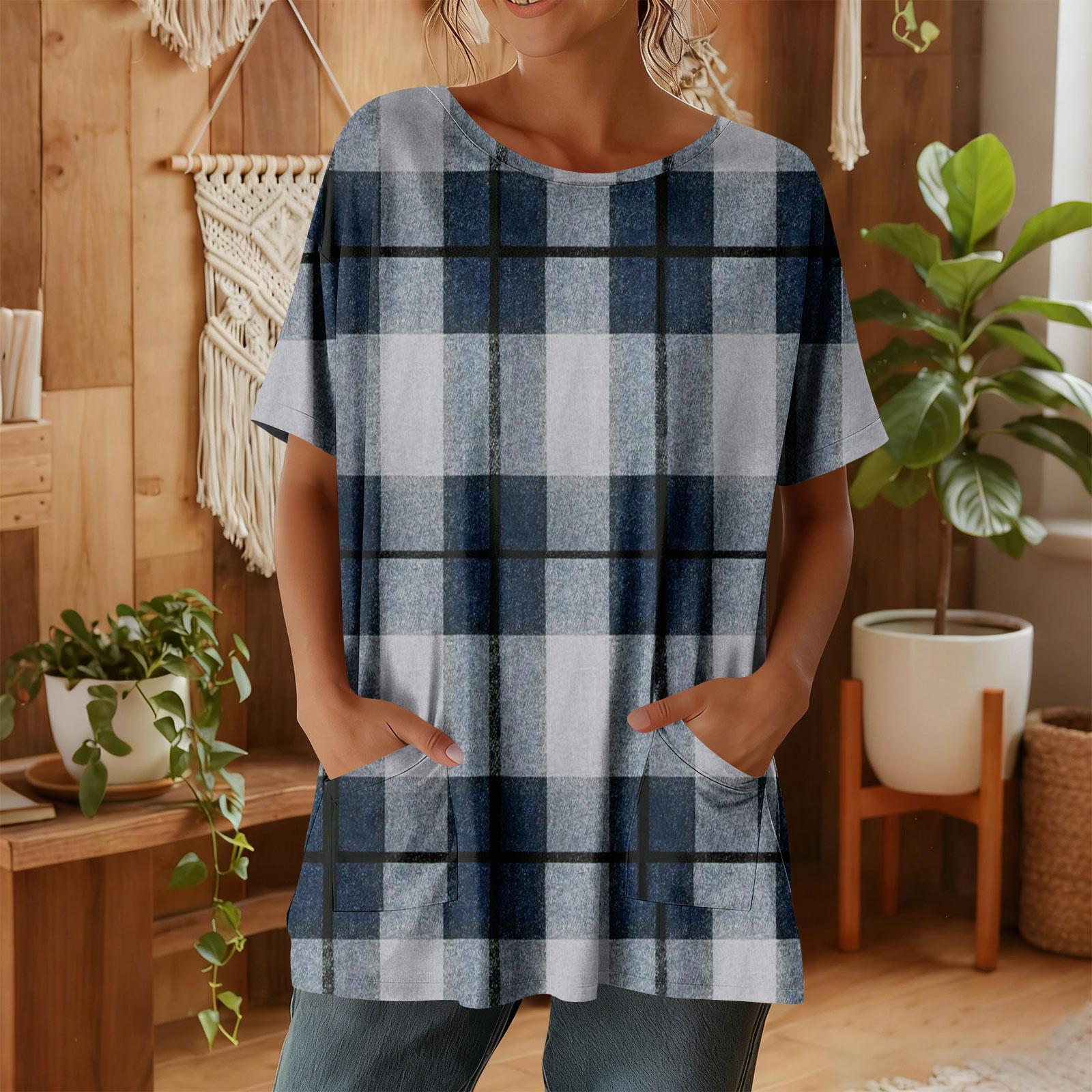 Женская мода повседневный короткий рукав цветочный принт топ XXL