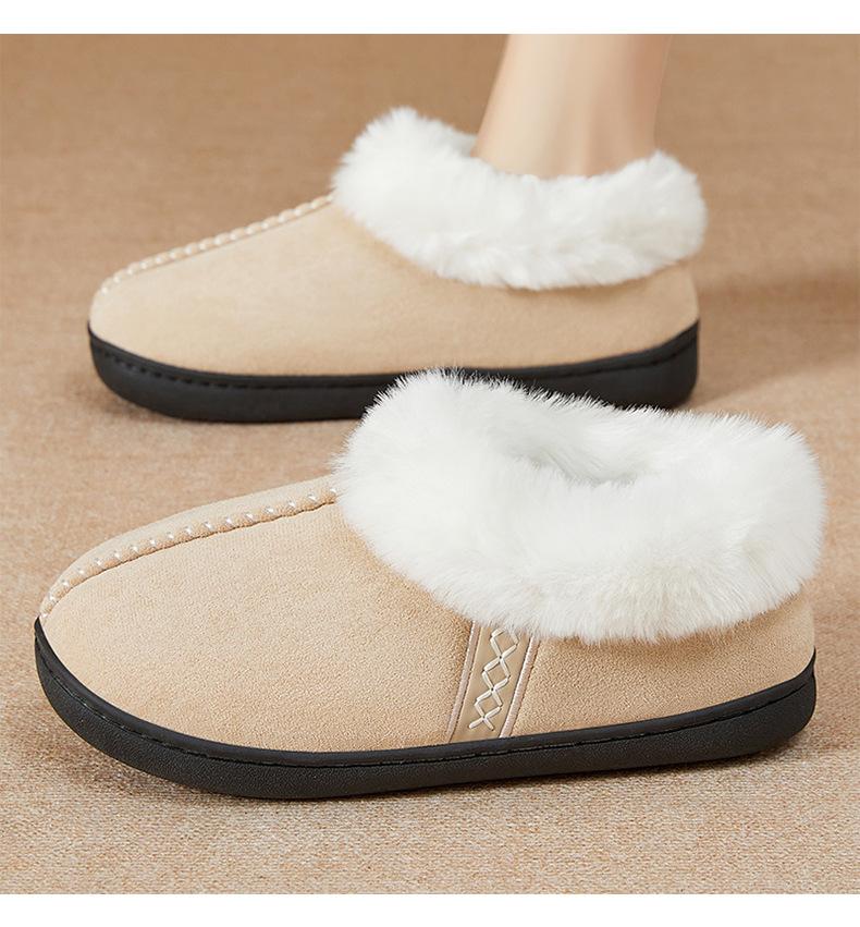 Módní Crestar Zimní Plyšové Pantofle s Kožíškem Pro Ženy Nové Měkké Pohodlné Teplé Bavlněné Boty pro Vnitřní i Venkovní Použití Dámské Nazouvací Pantofle s Chloupky
