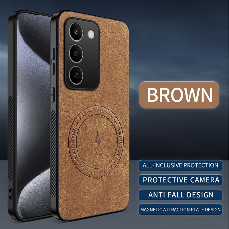 EUCAGR For Realme C83/RealmeC83 Case Simple Stylish Magnetic Suction Luxury PU Leather Skin-friendly Anti-drop Cover