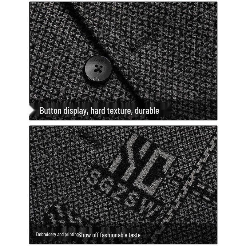ROMON Men's Casual Wool-Blend Stand-Collar Jacket