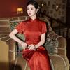 Rood nationale stijl nieuwe Chinese lange cheongsam verbeterd jong 1011 nieuw dames hoogwaardig verlovings toostjurk
