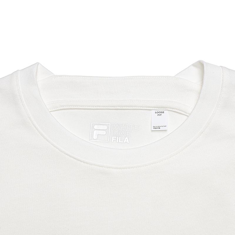 FILA White Minimalist Casual Fashion T-Shirt Men tops Cloud-White F61M623105FWT