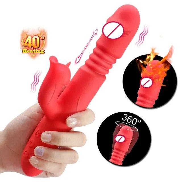 Powerful Thrusting Vibrator Female Clitoris Sucker Vacuum Stimulator Tongue Licking Dildo Adult Supplies Vibro Sex Toy for Women