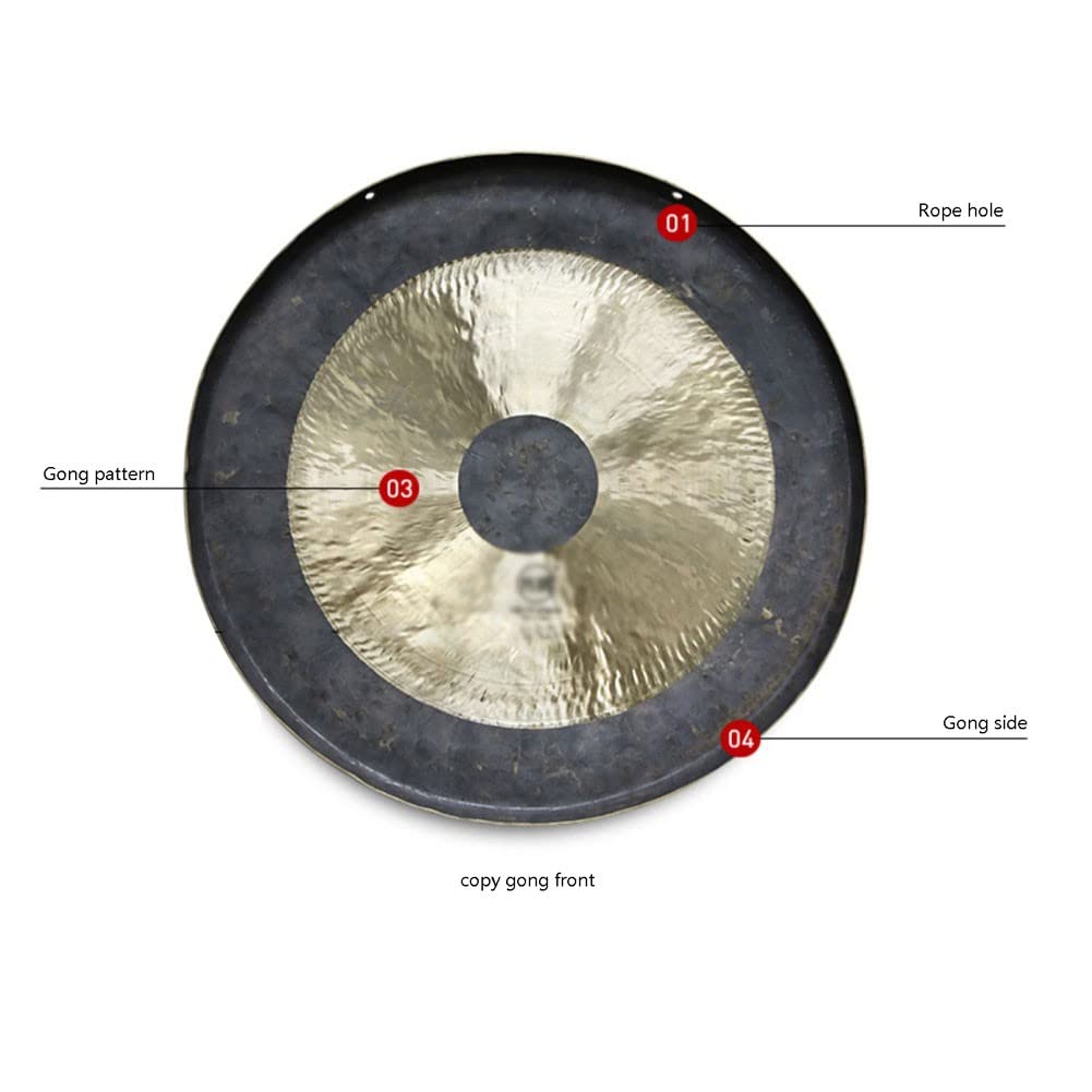 SciAza Copper Percussion Gong Mini Desktop Drum 35+40cm High C Ranger China Small Space Suitable