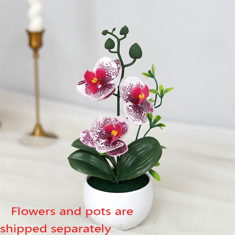 Simulated Butterfly Orchid Potted Artificial Flower Bonsai Plants Outdoor Indoor Office Home Wedding Decor Bonsai Faux Flowers