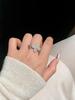 Zircon Lucky Clover Flower Open Ring - Elegant Court Style Exquisite Hand Jewelry