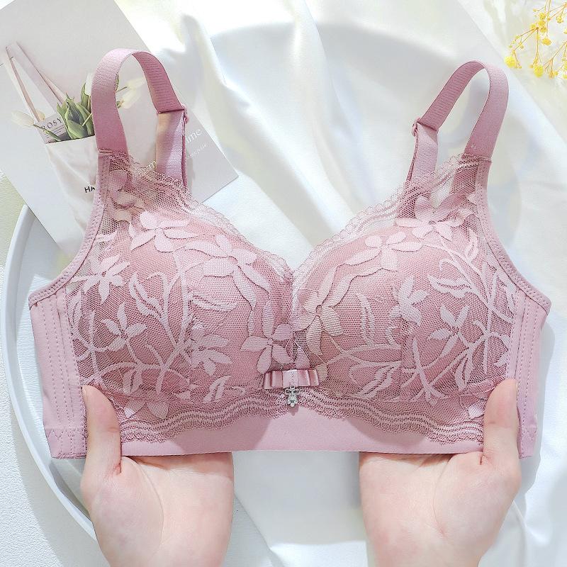 Bra Small Breasts Gather and Breathable Steel-rimless Underwear Women's Pull-up and Collection of Secondary Breasts Adjustable Thickened Underwear