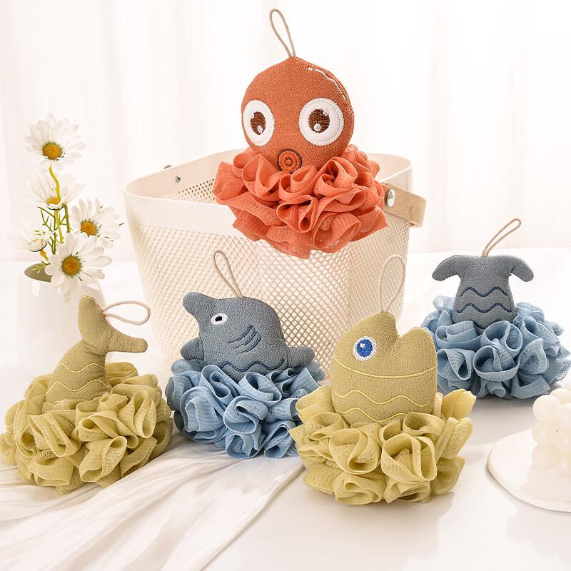 Poo Lian Large PE Bath Sponge 4-Pack