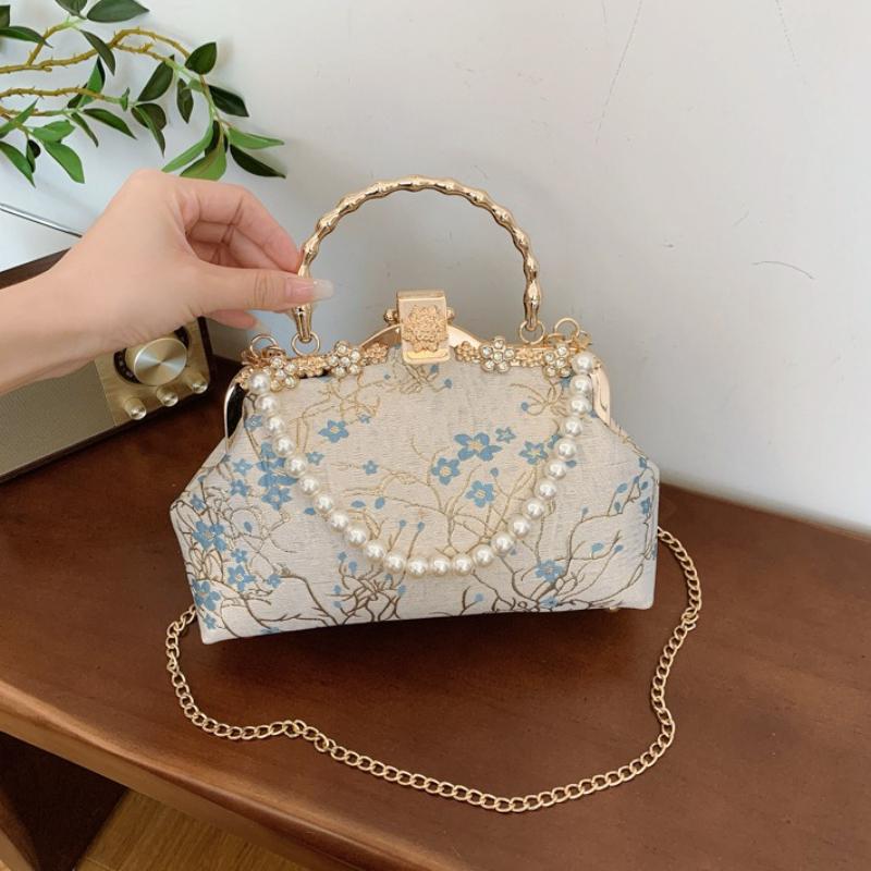Umhängetasche im chinesischen Stil mit Stickerei Elegante Handtasche Retro Kleine quadratische Tasche Hochzeitsparty Luxus Designer Damen Abendclutch