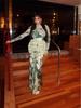 European Cross-Border Print Slim-Fit Skirt Suit: Mesh Long Skirt & High Neck Top - Trendy Casual Commuter Women's Two-Piece
