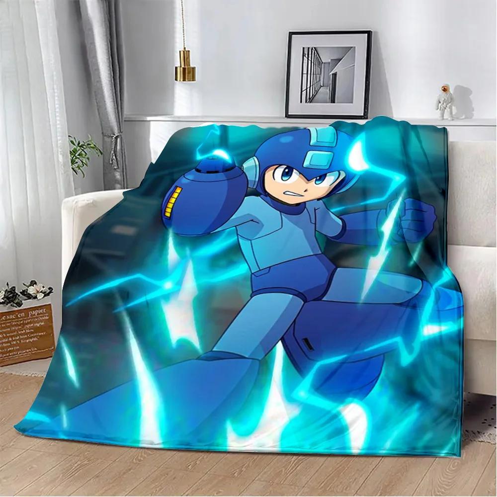

Cartoon Rockman Game Megaman Printed Blanket Picnic Blankets Warm Blanket Soft and Comfortable Blanket Home Travel Birthday Gift 75x90cm