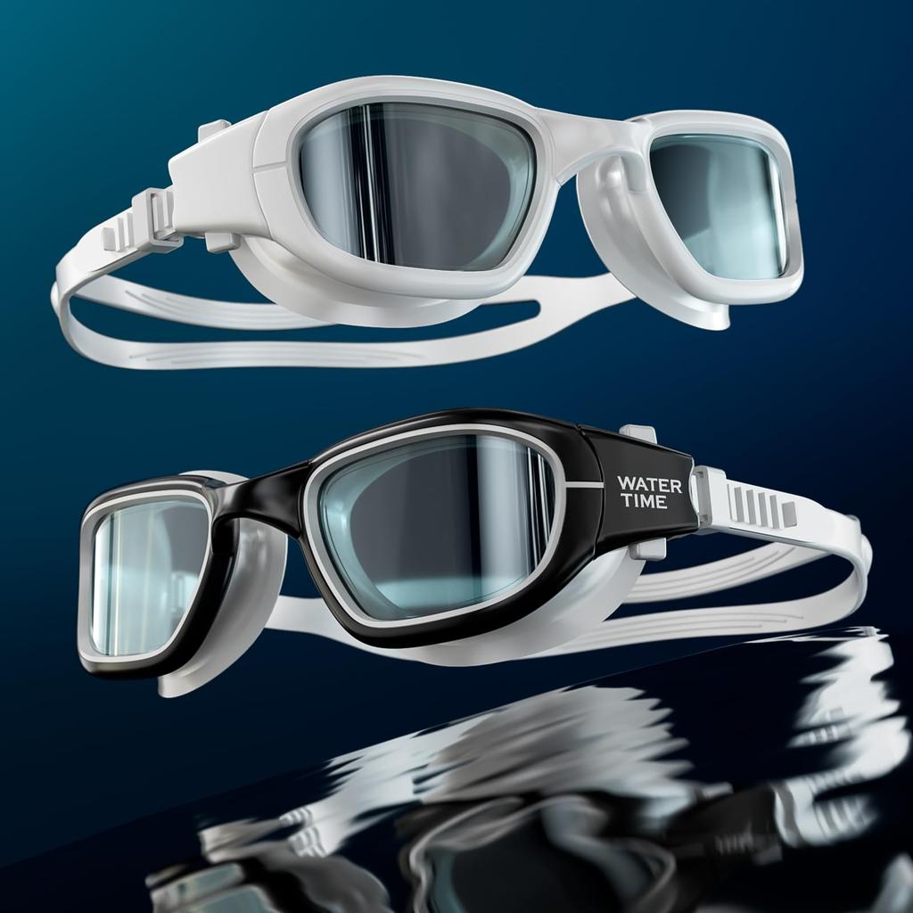 WATERTIME Yüzme UV Silikon Büyük Rahat Yetişkin Gözlüğü Gözlük, Üniseks, Koruma, Su Geçirmez, Ultra Esnek Mat, İç/Dış Mekan Kullanımı, Çerçeve,