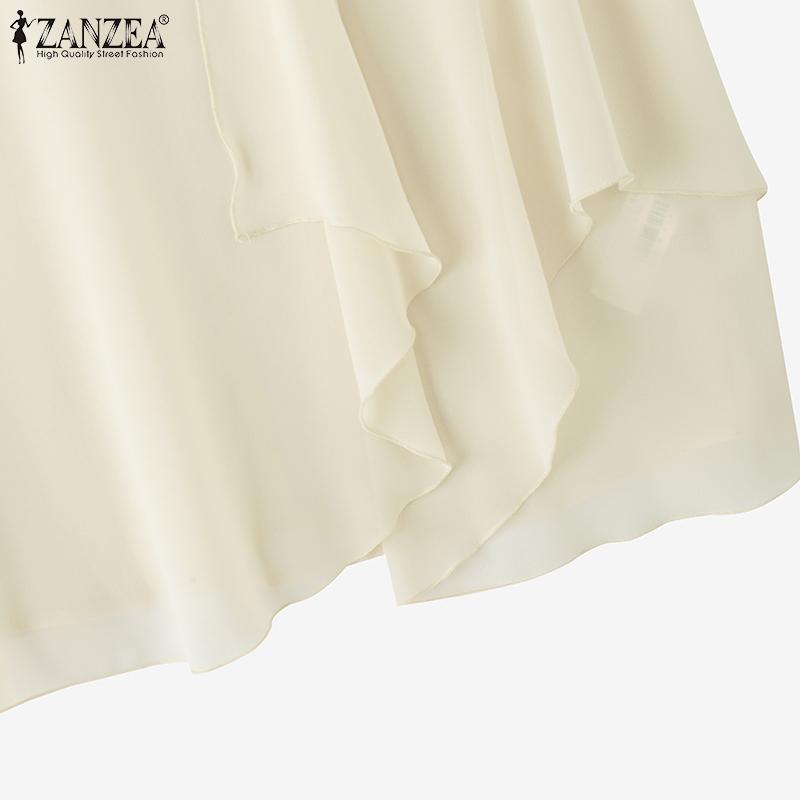 ZANZEA Women Loose Round Neck Casual Sleeveless Blouse
