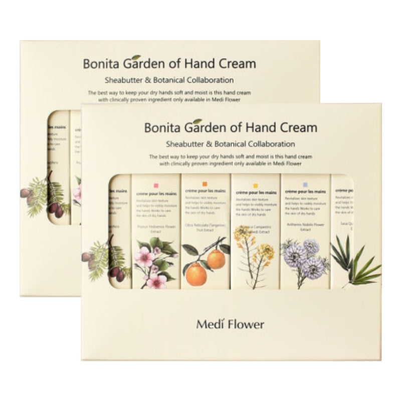 Medi Flower Bonita Jardin de Crème pour les Mains 75 ml Coffret 6 Pièces