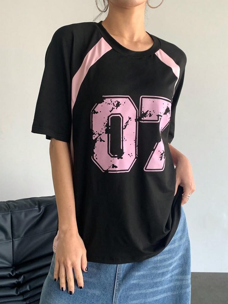 Hot-selling women's short-sleeved printed sports jersey, summer slim fit women's T-shirt, beautiful and fashionable women's clothing.