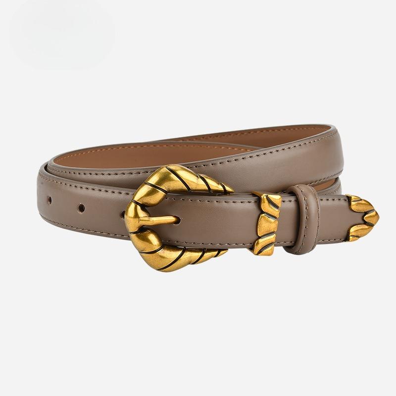 

Женский ретро резной декоративный кожаный ремень высокого класса, подходящий к платью, пояс в корейском стиле 105cm
