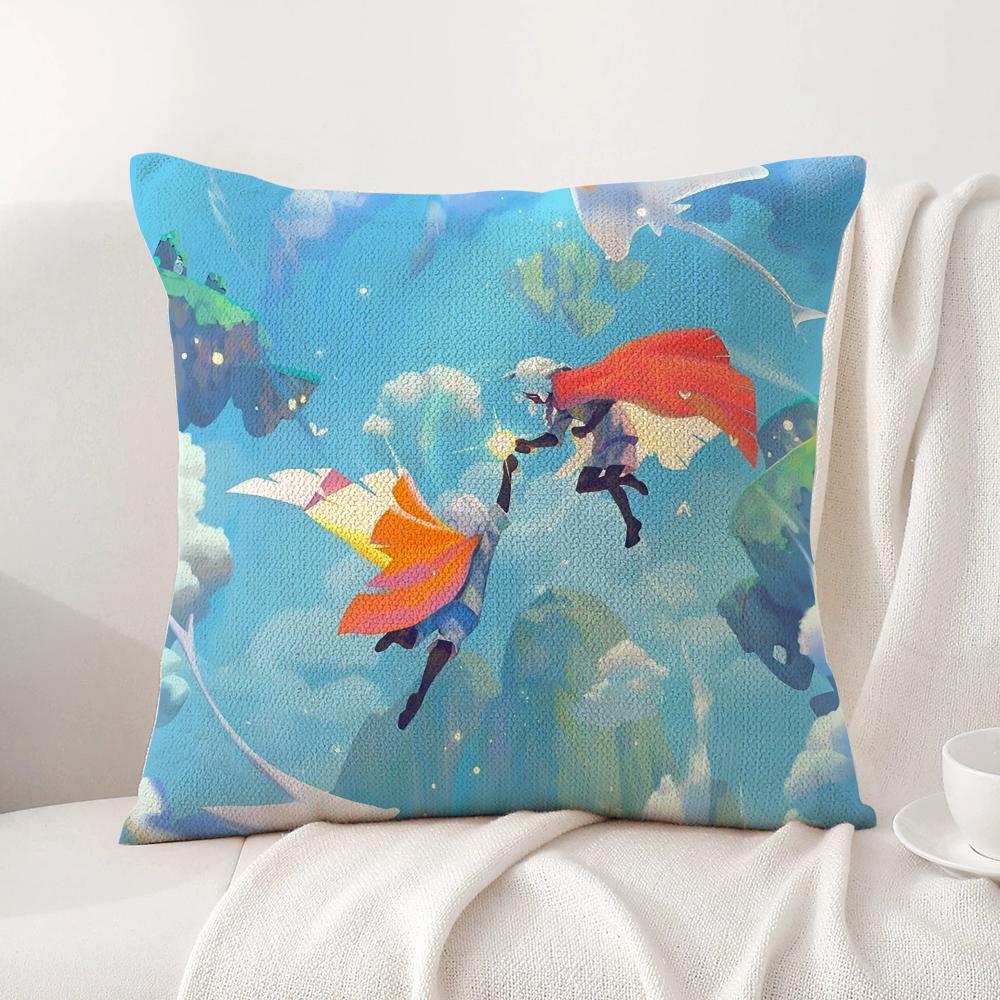 Game Sky ChildREn of the Light Cushion Cover Natural Linen Pillow Cover DoubleSided Print Cushion Case for Sofa Home Decor Gift