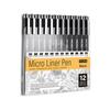 12Pcs Waterproof Fine Liner Pen Artist Sketching Tool For Artists Student Technical Drawing Creative Art Illustrations