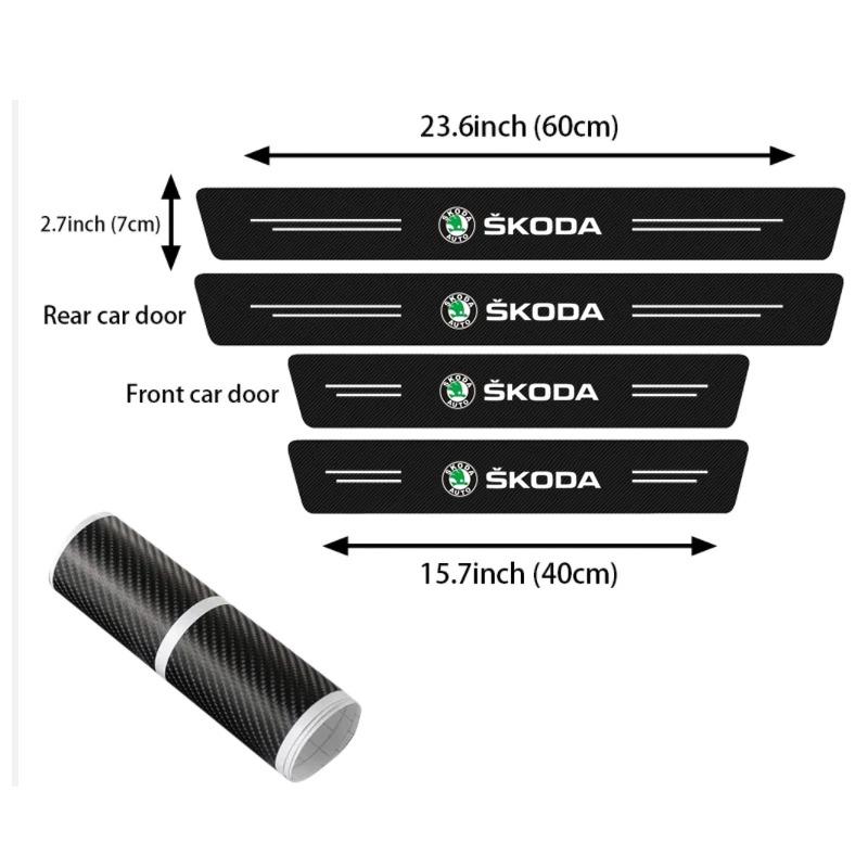 KOXI8 Car Door Sill Threshold Protector Stickers for Skoda Superb Octavia Rapid Kodiaq Fabia Karoq Superb Kamiq Yeti Roomster Decal