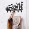 1 PC 5-Hook Rustic Deer-Shaped Metal Wall Storage Rack - Powder-Coated