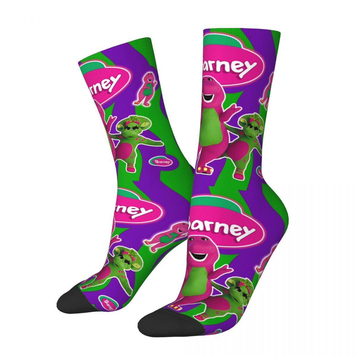 

Autumn Winter Harajuku Women Men Barney Friends Dinosaur Socks Dinosaurs Cartoon Breathable Middle Tube Socks One Size