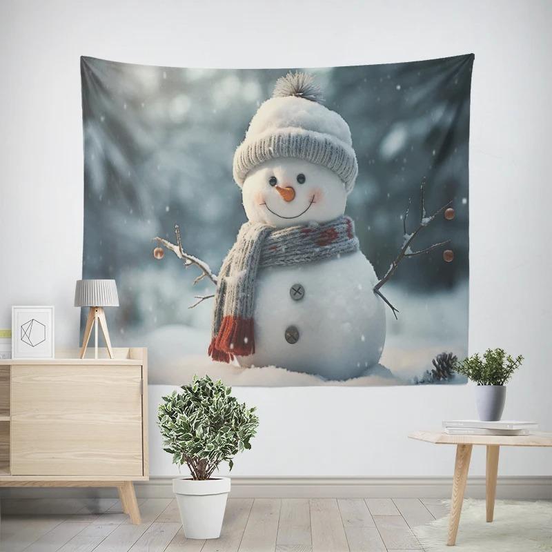 Новогодний рождественский милый узор снеговика для гостиной и спальни — фото 9