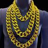 Set of 2 Durable Plastic Gold Chain Necklace Lightweight Neck Chain Comfortable