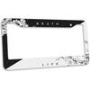 Japanese Cherry Tree Blosson License Plate Frame 2 Pack Black And White License Plate Personalise License Plate Frames Rust-Proof Stainless Steel