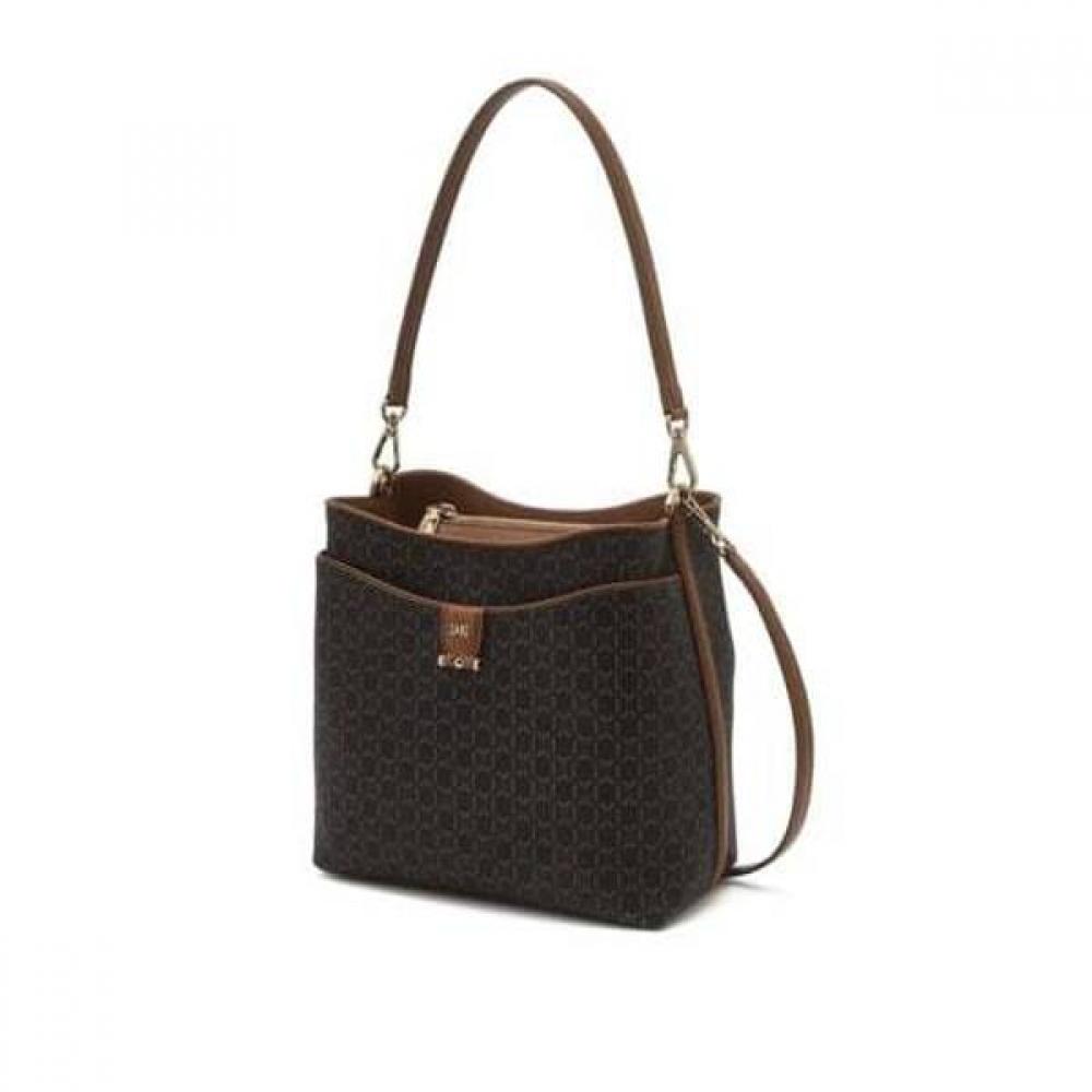 Daks Brown Dd Pattern Logo Decorated Leather Bucket Bag Dcba6f872w3