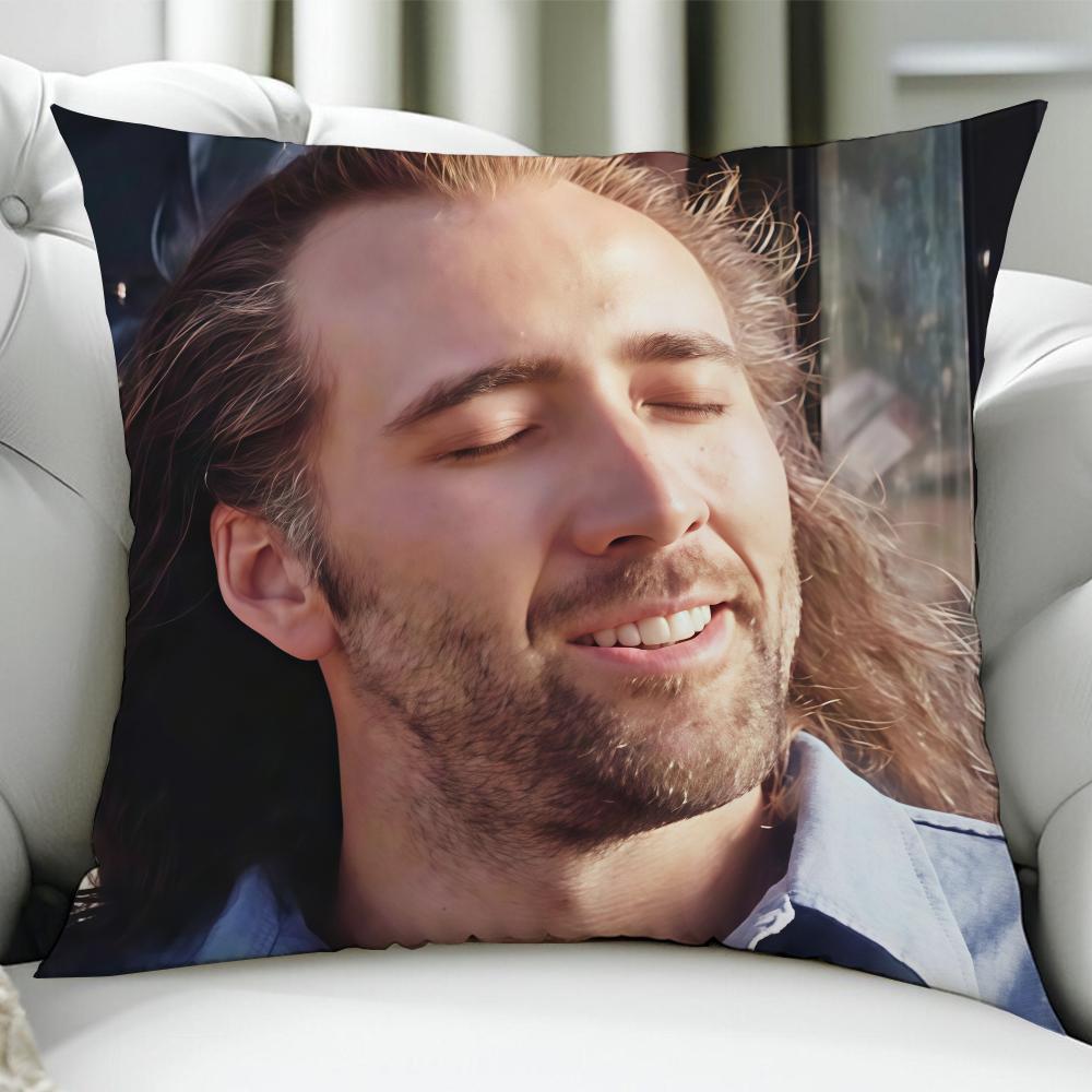 Funny NNicolas CCage Cushion Cover Birthday Anniversary Gifts Double Sided Printed Zipper Cushion Cover Soft Skin Bedding