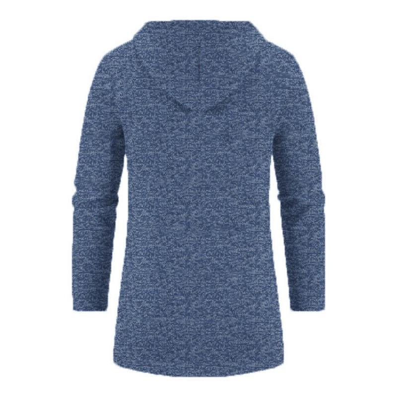 Giacca da uomo con cappuccio, di media lunghezza, sottile, oversize, in velluto, sottile, autunnale, cardigan lavorato a maglia