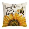 Bee Day Pillow Cartoon Spring and Summer Sofa Pillow Living Room Decoration Sunflower New Printed Pillow Cover