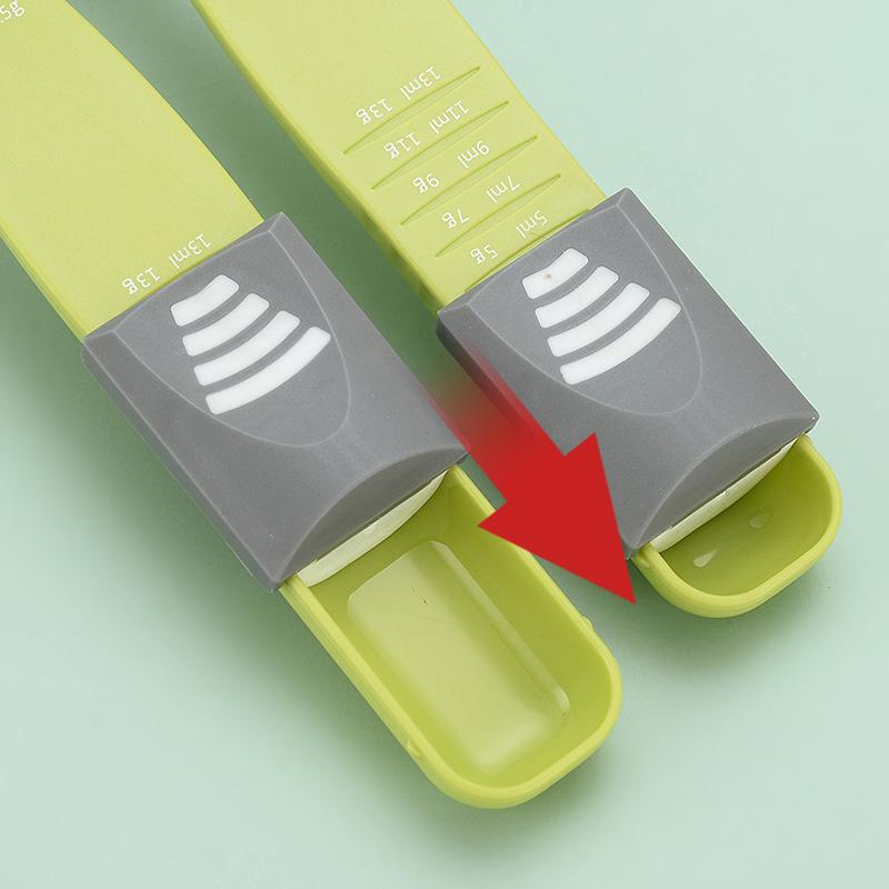 Adjustable Kitchen Scales Measure Cup Double End Eight Stalls Measuring Spoon For Salt Soup Coffee Tea Powder Kitchen Gadgets