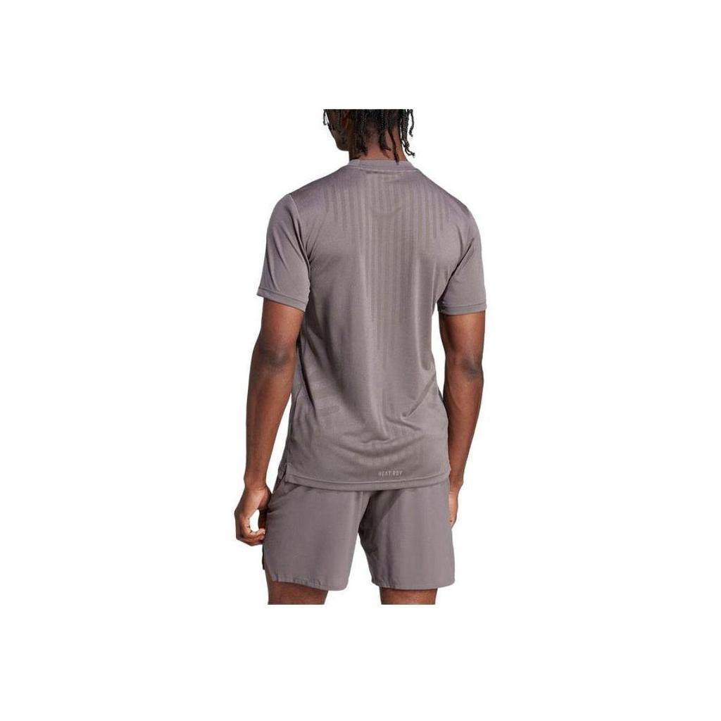 Adidas Logo Outdoor Casual Sports Crew Neck Pullover Short Sleeve T-Shirt Men Tops Gray IS3735