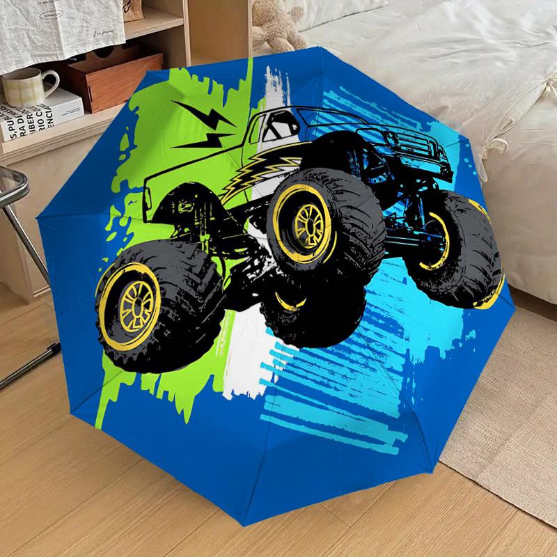 1PC monster truckUmbrella-8-Rib Reinforced, Automatic Open, Lightweight & Durable, Cute Fashion Accessory for Outdoor-P168