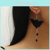 Diy Black Bat Logo Earrings Handcrafted Acrylic Ear Accessories For Women
