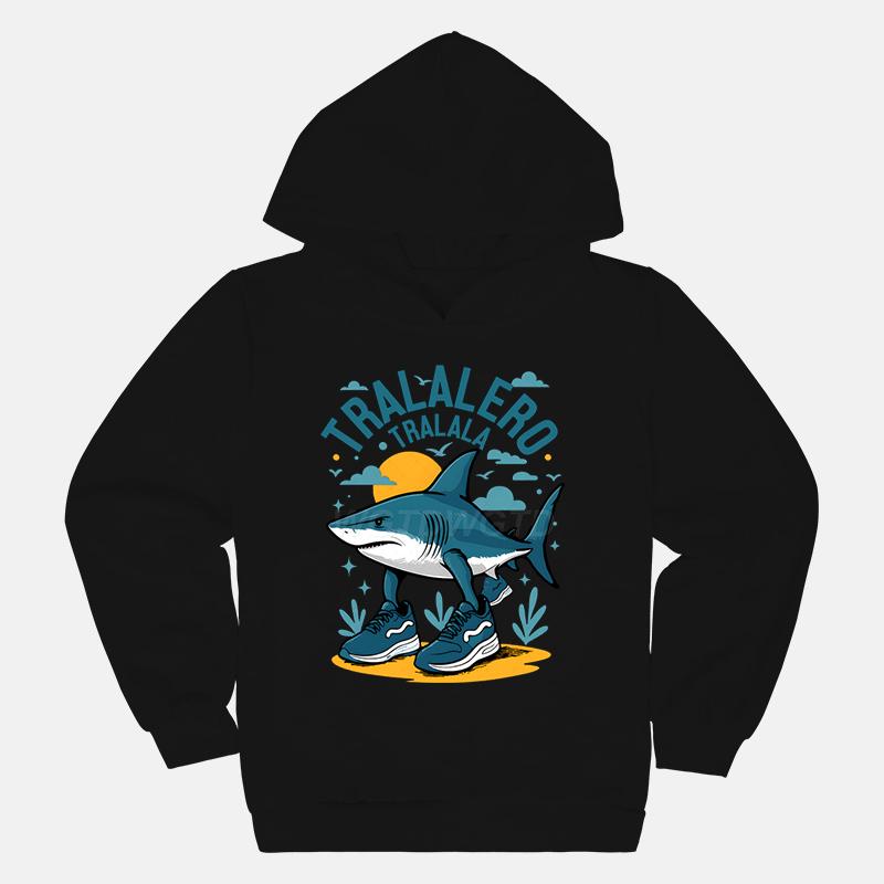Autumn 3D Funny Shark Pattern Printed Hoodies Fashionable Casual Sports Long Sleeved Children's Boy Hooded Sweatshirts