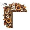 Christmas Classroom Decoration Woodland Chipmunk Door Topper, Resin Tree Hollow Corner Decor with Oak Festive Wooden Ornament Leaves, Cute Forest