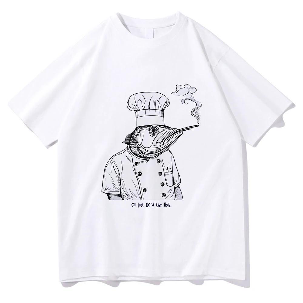 Gil Just 86'd The Fish Tshirt Octopus Chef Funny Men/women Clothing Harajuku Clothes Summer Unisex Graphic T Shirts