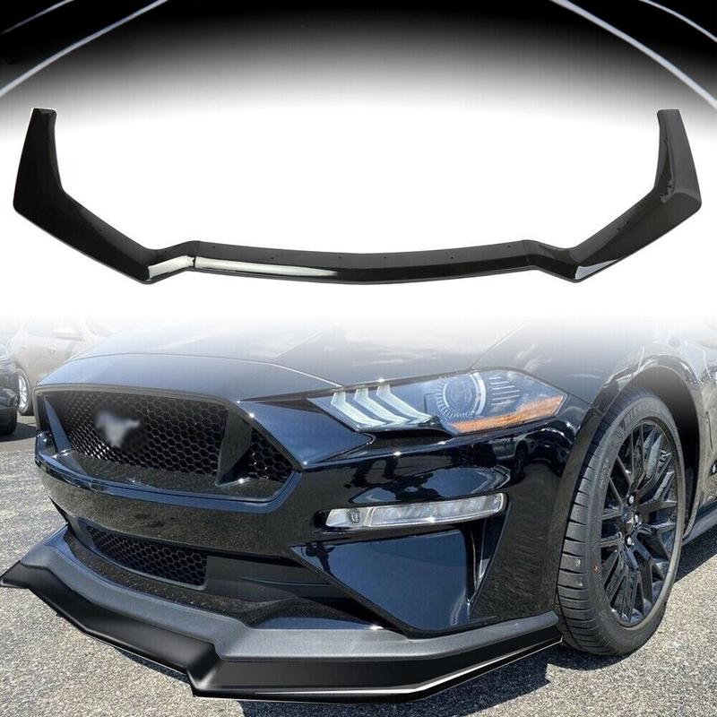 Front Spoiler Lower Lip Splitter For Ford Mustang 2018-2020 Black GT Style Front Blade Splitter Car Ornament Accessories