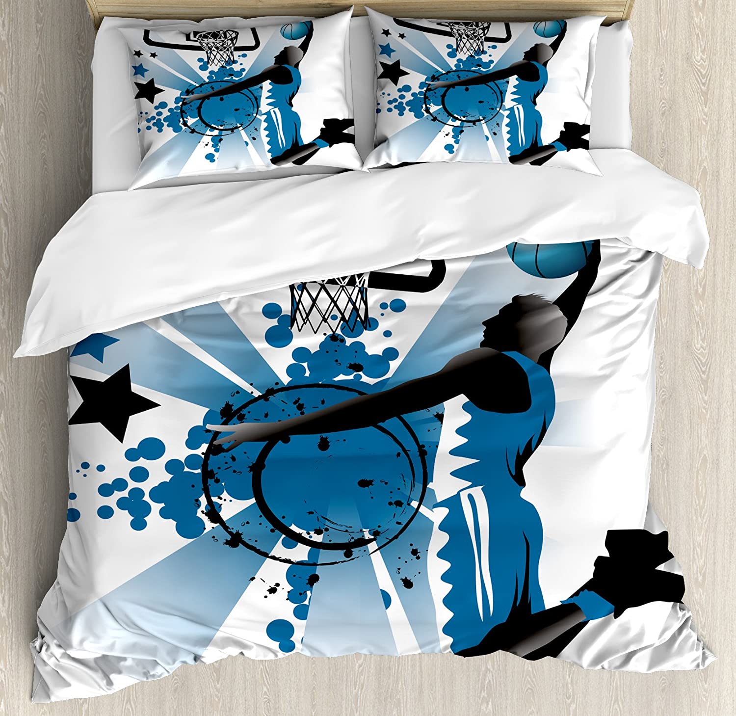 

3 предмета Постельный комплект Баскетбольная площадка Стадион Домашний текстиль Пододеяльник Наволочка Мальчик Ребенок Подросток Девочка Комплект постельного белья EU single(135x200cm)