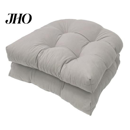 Tufted Outdoor Cushion 2 Pcs Chair Cushions Waterproof U-Shaped Overstuffed Seat Thick Cotton Filling Easy Comfortable To Clean Patio for Living Room