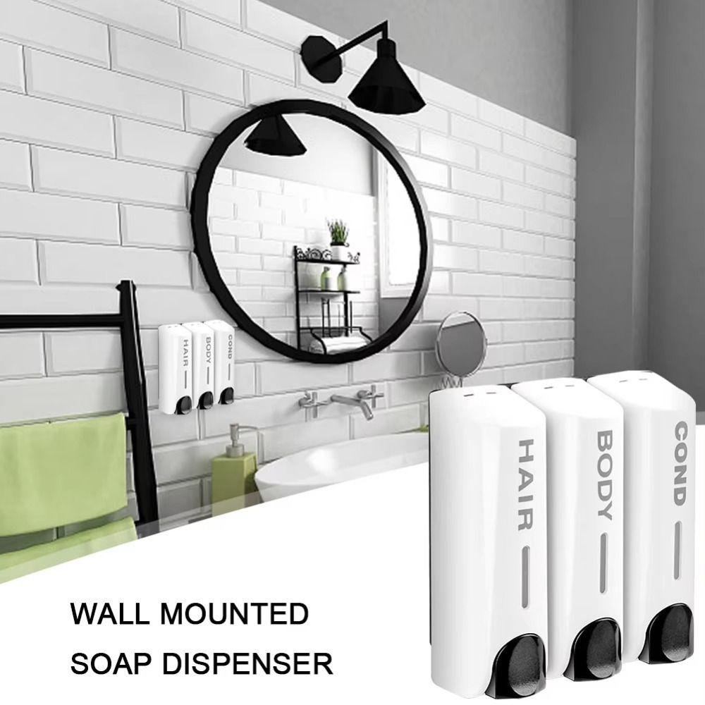 Manual Press Wall Mounted Soap Dispenser Lock Hand Sanitizer Holder No Drill Hand Soap Jar  Hotel