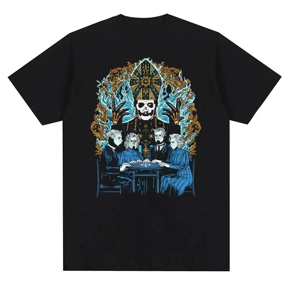 New Ghost Band Graphic Print T Shirt Men Women Fashion Casual Rock Streetwear Short Sleeve Plus Size T Shirt Unisex