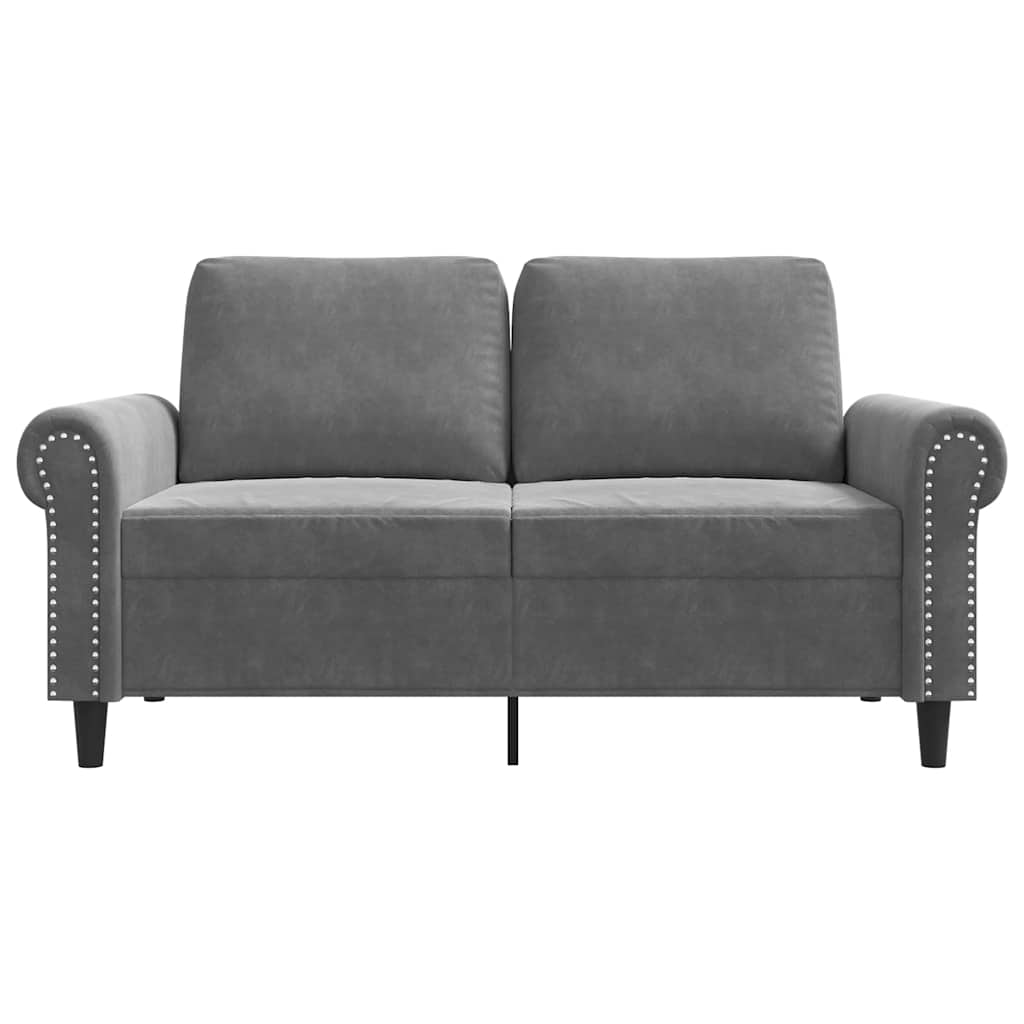 Vidaxl 2-Seater Sofa, Dark Grey, 120 Cm, Upholstered In Velvet