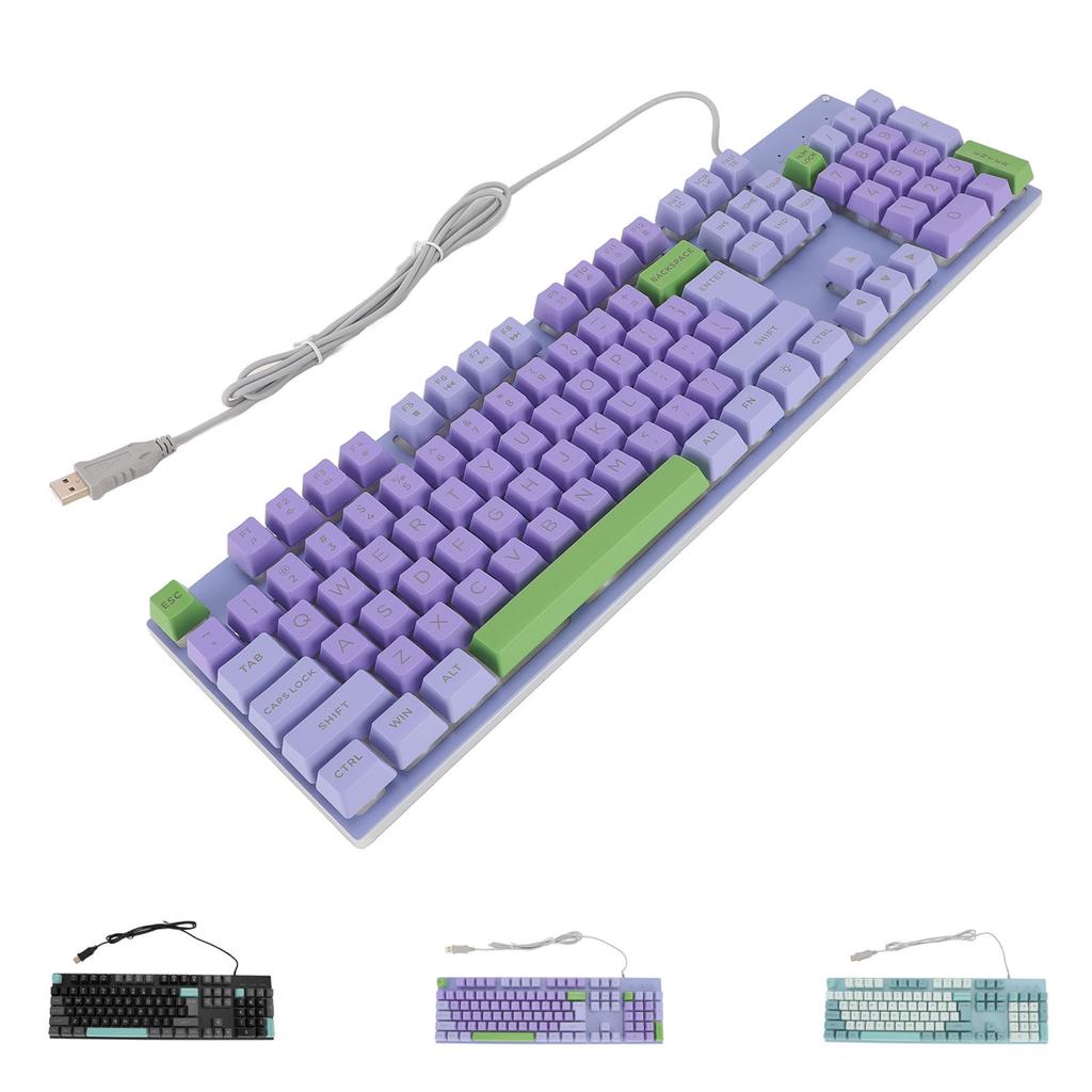 Wired Gaming Keyboard Large Print Metal Panel USB Lighted Keyboard with Backlit for Computer Laptop
